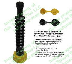 Aftermarket WEDCO GAS SPOUT w/ Yellow Wedco style SCREW CAP w YELLOW BLA... - $11.64