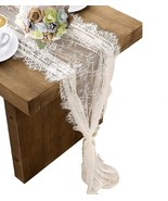 3 Pcs White Lace Table Runner 14 X 120 Inch Embroidered Boho Table Runne... - $36.96