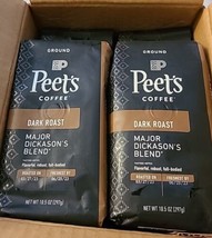 6 Peet&#39;s Coffee Dark Roast Ground Coffee, Major Dickason&#39;s  10.5 Oz (PT32) - £44.30 GBP