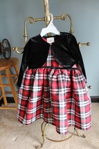 Marmellata Toddler Girls Red/Black Plaid Party Dress with Jacket 3T - £14.27 GBP