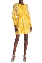 Diane von Furstenberg Haven Snake Print Silk Ruffle Dress-Size X-Large New - $2,728.74 MXN