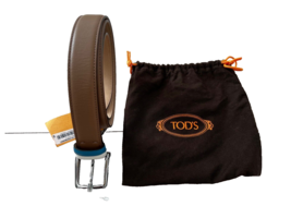 JP Tod&#39;s Basic Double Stripe Tan Leather Belt ( 30 ) - £234.65 GBP