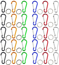 30pcs 2 inch Carabiner Clips With Keyrings Aluminum D-Ring Spring Lock H... - $12.31