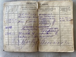 Registro de la URSS de trabajo de servicio documento soviético antiguo... - $341.82 MXN
