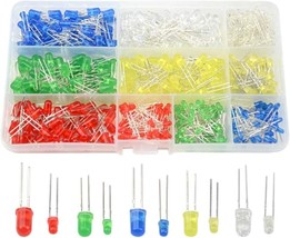 500Pcs 10 Values 5 Colors 3Mm And 5Mm Light, Red Yellow Blue Green White - £27.78 GBP