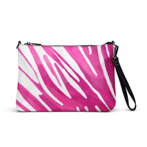 New Crossbody Bag Women Zip Top Adjustable Strap Handle Faux Leather Fushia Pink - £26.06 GBP