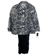NYP Suit 2 Pc 14 Zebra Print Jacket &amp; Black Pants Set NEW Career Mob Wif... - $122.80 CAD