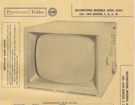 1956 SILVERTONE Sears 6104 6105 TELEVISION Tv Photofact MANUAL 549.20030... - $9.89