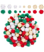 1200 Pieces Christmas Pom Pom Tinsel Pom Pom Balls Glitter Fluffy Pom Po... - $30.45