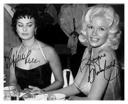Sophia Loren And Jayne Mansfield At Party Comical Autographed 8X10 Photo - £6.69 GBP