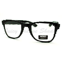 Píxel Pixelado Gafas Lente Transparente Digital Imagen Gafas Negro UV 400 - £7.05 GBP