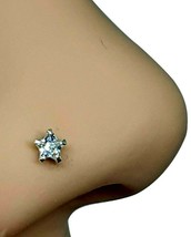 Star Nose Stud CZ Crystal 3.5mm Star 22g (0.6mm) 925 Silver 10mm L Bendable Uk - £4.42 GBP