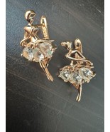 585 14K RG Stamped Dancing Ballerina Powder Blue Stud Earrings - $745.50 MXN