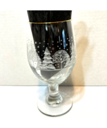 Vintage Libby Christmas Winter Trees Etched Replacement Wine Glass Gold ... - $15.57