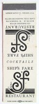 Ship&#39;s Fare Restaurant - Cape Cod, Massachusetts 20 Strike Matchbook Cover S&#39;F  - £1.36 GBP