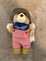 1986 Wendy's Restaurant Holiday FURSKINS Bear Dudley Plush 7" tall Excellent Tag - $3.82