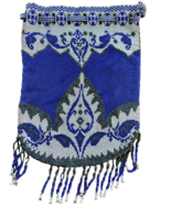 Antique Cut Steel Bead Cobalt Blue Steel Purse Bag Handbag 1920s Downton... - $245.06 CAD