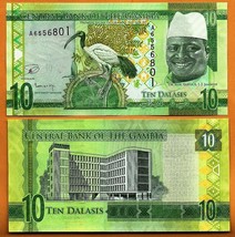 GAMBIA 2015  UNC 10 Dalasis Banknote Paper Money Bill P- 32 - $2.25