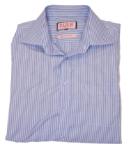 THOMAS PINK Slim Fit Traveller Pocket Button Shirt Blue Stripe - $80.64