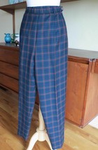 Vtg 80s Tartan Plaid Pendleton Pleated Wool High Waist Preppy Trouser Pants M 8 - £33.48 GBP