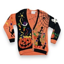 Vtg Marisa Christina Classics Halloween Hand Knit Cardigan Sweater Witch... - £39.08 GBP