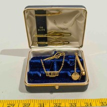 Mens Gold Tone Tie Bar Lot in Westinghouse Box some Monogrammed - $54.44