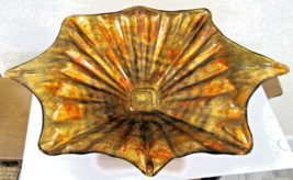 Mid-Century Modern Extra Large Murano Gold Art Glass 25&quot; Centerpiece Bowl - £179.13 GBP