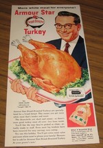 1955 Print Ad Armour Star Turkey TV Star Steve Allen - $10.54