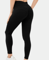Halara Cloudful Black High Waist Ruched Butt Crossover Active Leggings S... - £11.76 GBP
