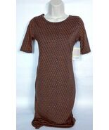 LuLaroe Womens Julia Bodycon Dress XXS Boat Neck Geometric Gold Purple B... - $24.45 CAD