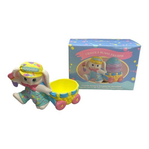 Vintage 1990 Hallmark Crayola Bunny Pulling Basket Cart - $5.00