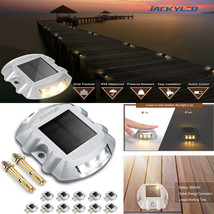 Jackyled 12 Pack Outdoor LED Solar Dock Deck Lights Driveway Pathway Fence Gray - £66.49 GBP
