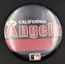 Vintage 1980s California Angels Round Pin 3.5&quot; -- Button Pinback - $9.49