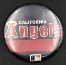 Vintage 1980s California Angels Round Pin 3.5&quot; -- Button Pinback - £7.14 GBP