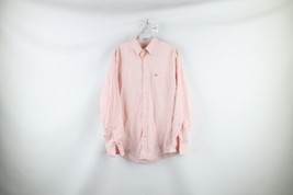 Lacoste Mens Size 38 Distressed Croc Logo Collared Long Sleeve Button Shirt Pink - £19.83 GBP
