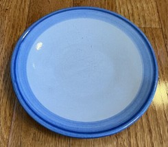 Vintage M.A. Hadley pottery white blue saucer dessert plates 6&quot; plain no design - £5.50 GBP