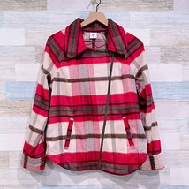 CAbi Limited Edition Shelter Jacket Red Brown Cream Plaid 3678 Womens Me... - £38.93 GBP
