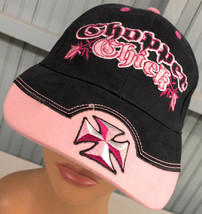 Chopper Chick Iron Cross Womens Chopper Wear Strapback Baseball Cap Hat - £12.21 GBP