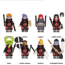 Naruto Series Akatsuki Group Nagato Konan Itachi Kisame Tobi 8pcs Minifigure Toy - £14.58 GBP