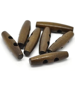 30PC Wood Sewing Toggle Buttons Oval Dark Coffee 2 Holes Buttons 50Mm(2&quot;... - £13.22 GBP