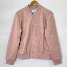 Old Navy Bomber Jacket Womens size Large Full Zip Front Lined Pockets Pink - £28.18 GBP