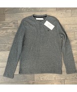 NWT $60 CALVIN KLEIN JEANS - Men&#39;s Long Sleeve Shirt ~ Two-Button Gray/C... - $32.81 CAD