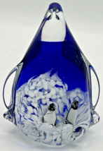 GiftCo Inc. Decorative Art Glass Penguin Snowy Scene Paperweight SKU PB206 - $22.99