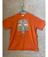 Pelle Pelle Men’s Orange Graphic T Shirt Swords Skull Size 4XL - $42.38 CAD