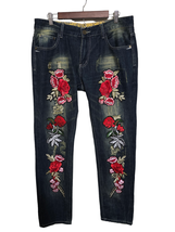 Phoenix Menswear Rose Embroidered Men&#39;s Jeans 36&#39; New - £71.93 GBP