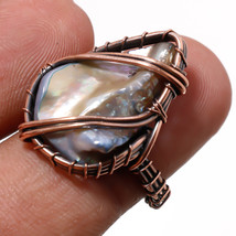 Abalone Shell Handmade Fashion Ethnic Copper Wire Wrap Ring Jewelry 7.25&quot; SA 347 - £4.85 GBP