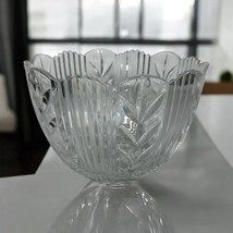 Vintage Fifth Avenue Crystal Serving Bowl Made In Poland Hand Cut Scallo... - $39.59