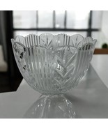 Vintage Fifth Avenue Crystal Serving Bowl Made In Poland Hand Cut Scallo... - $39.59