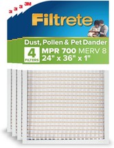 Filtrete 24X36X1 Air Filter, Mpr 700, Merv 8, Clean Living Dust,, 4 Filters - $1,141.23 MXN
