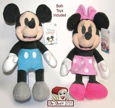 Disney Baby Mickey and Minnie Mouse 14&quot; Soft Plush Toy Set of 2 - NEW wi... - £17.24 GBP